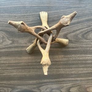 Unique Hand-Carved Wood Art Piece